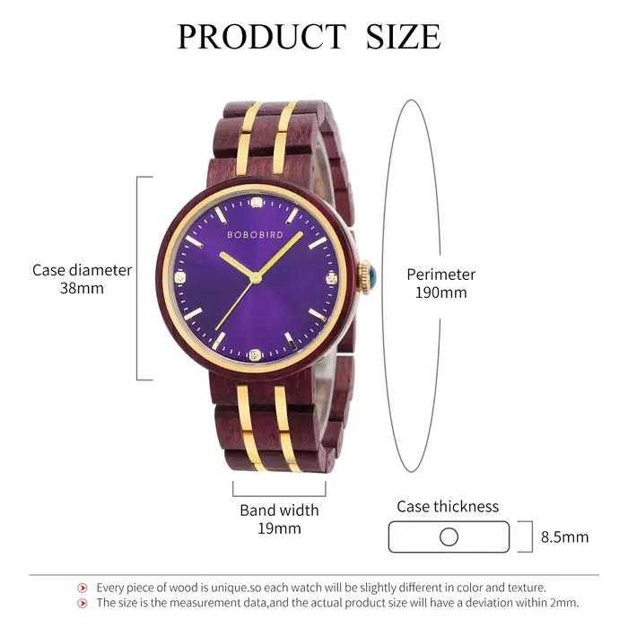 BOBO BIRD-Montre-bracelet en bois pour femme