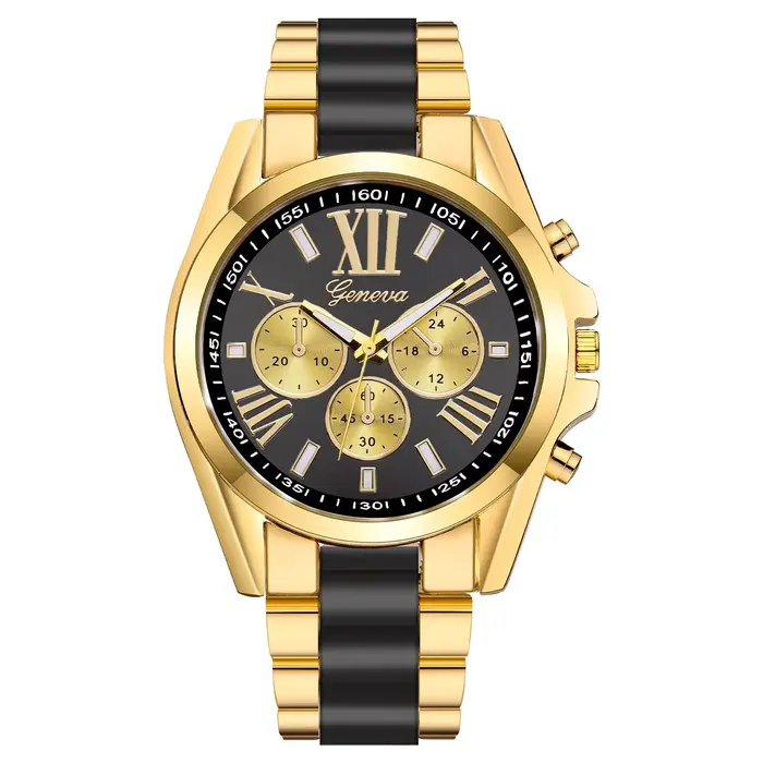 Hommes montres exquises de luxe doré Quartz acier montre-bracelet mode classique Masculino Relogio d
