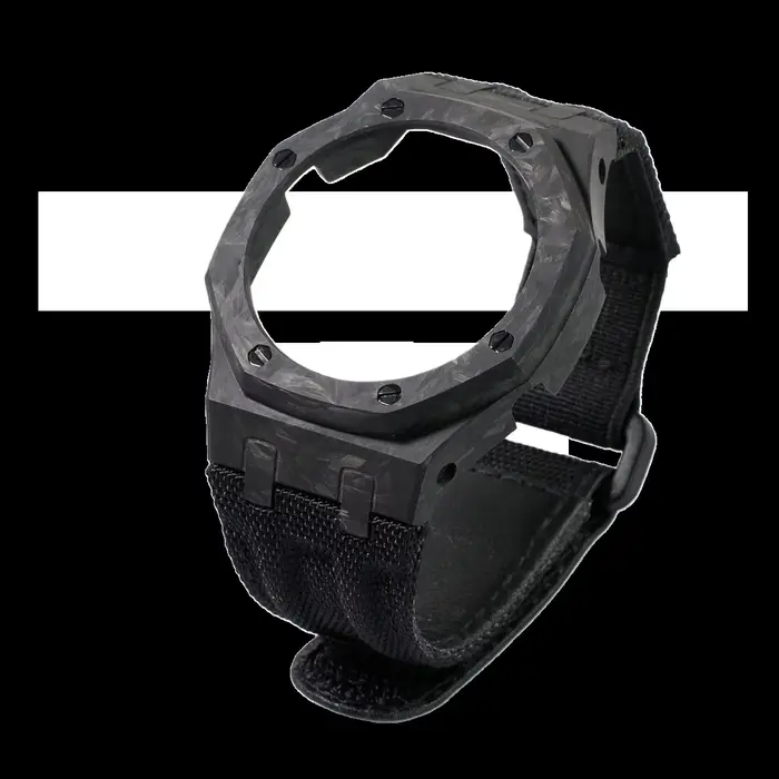 Kit de modification de boîtier en fibre de carbone + bracelet de montre en nylon pour Casio G-SHOCK