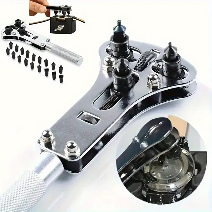 Outil de réparation de montre ouverture-boîtier réglable 18 bits kit de réparation pour démontage et remplacement de batterie professionnel