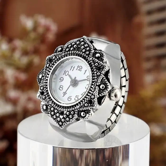 Montre à bague de doigt pour hommes et femmes