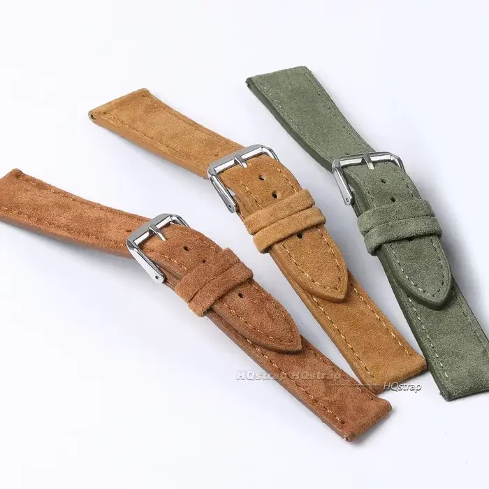 Bracelet de montre en cuir véritable suédé pour Seiko