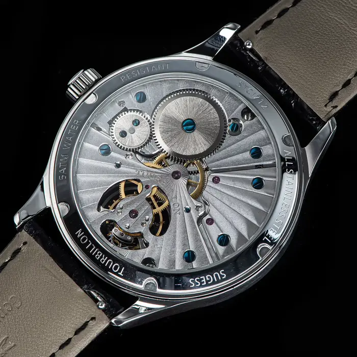 Sugess Tourbillon hommes montres ST8230 véritable Tianjin mouvement mécanique Vintage squelette montre-bracelet élégant Crocodile cuir