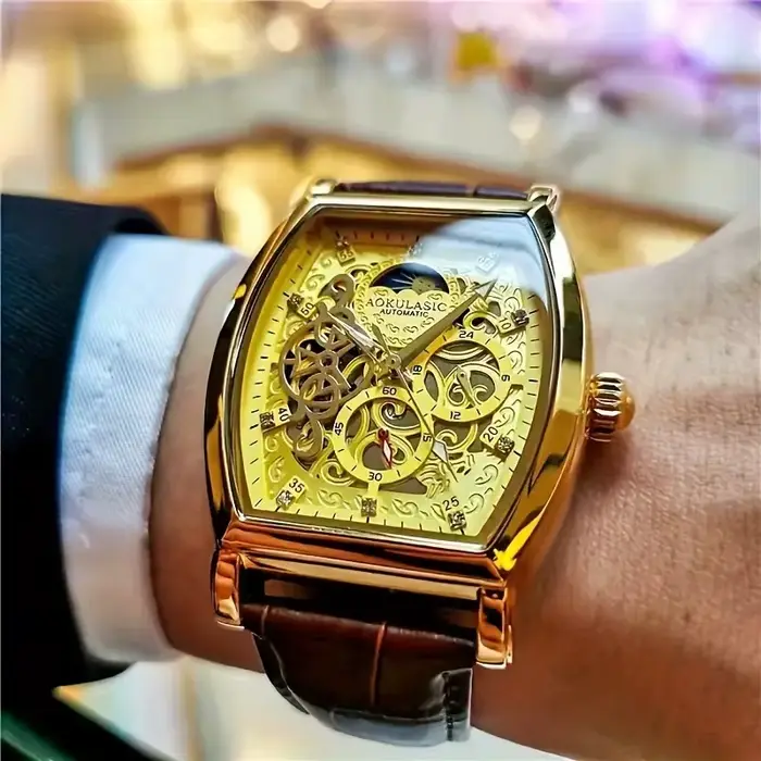 Montre mécanique automatique élégante pour homme avec tourbillon