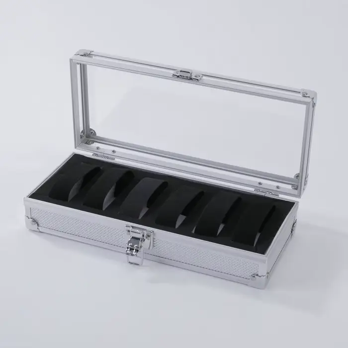 Boîte de rangement pour montres en aluminium, 12 compartiments, présentoir à bijoux, étui carré, int