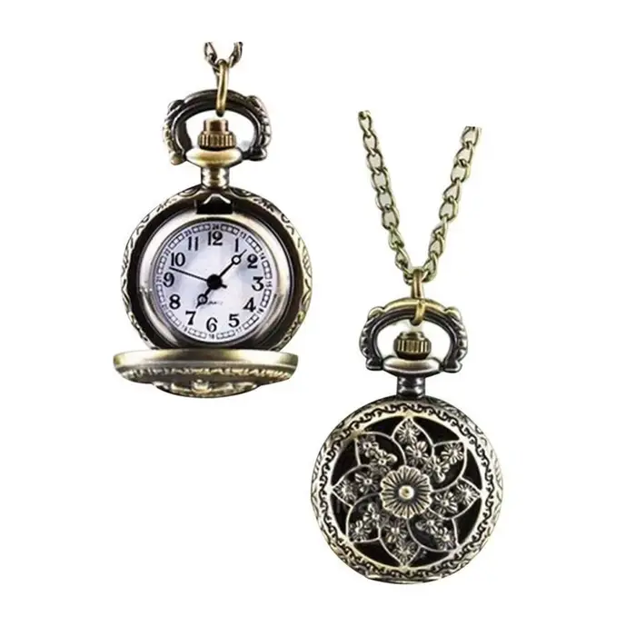 Montre de poche rétro steampunk en bronze avec chaîne pour homme et femme occasions quotidiennes cadeau vintage