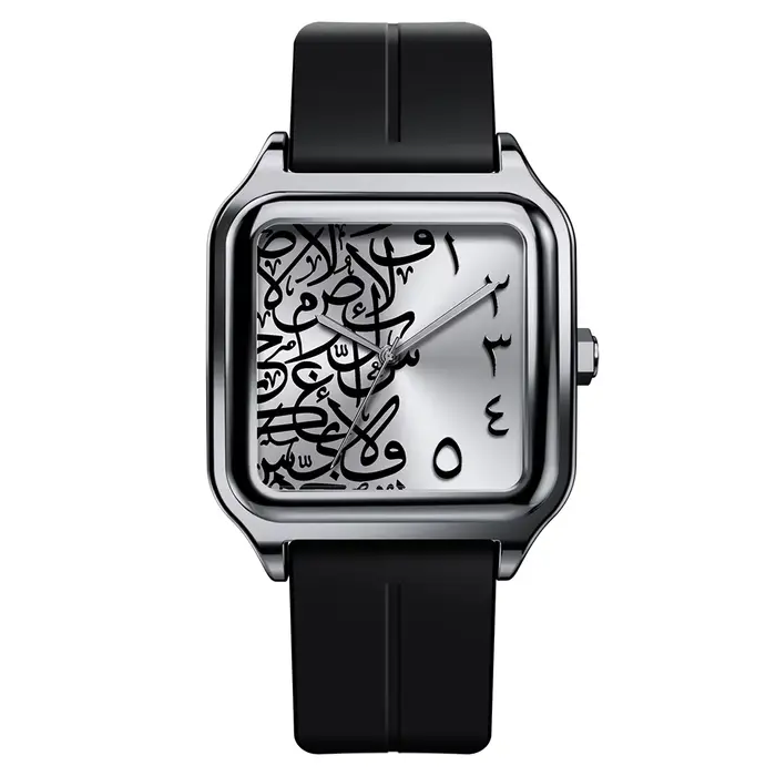 Montre à Quartz pour hommes, chiffres arabes, en alliage d'acier inoxydable, étanche, montre d'affai