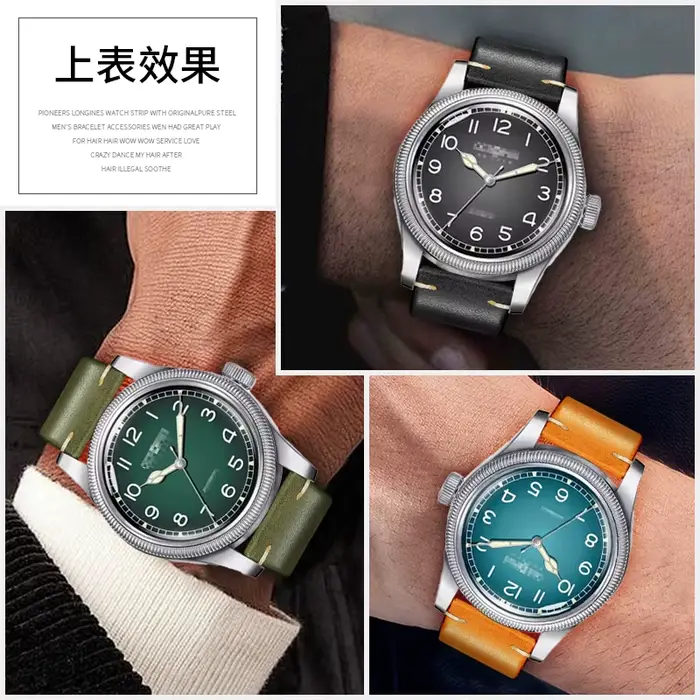 Bracelet de montre en cuir vintage pour hommes