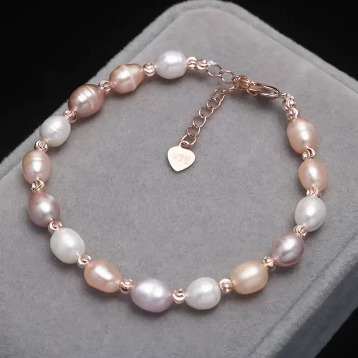 Bracelet de perles d'eau douce naturelles