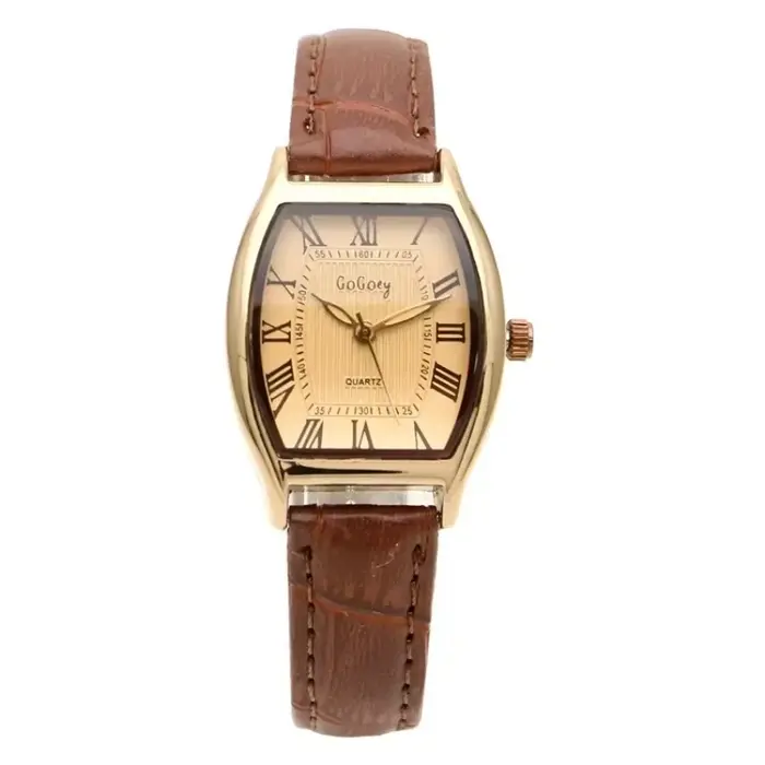Montre pour femmes petites dames montres marron rétro Vintage Bracelet en cuir montre noir Quartz montres Reloj Mujer