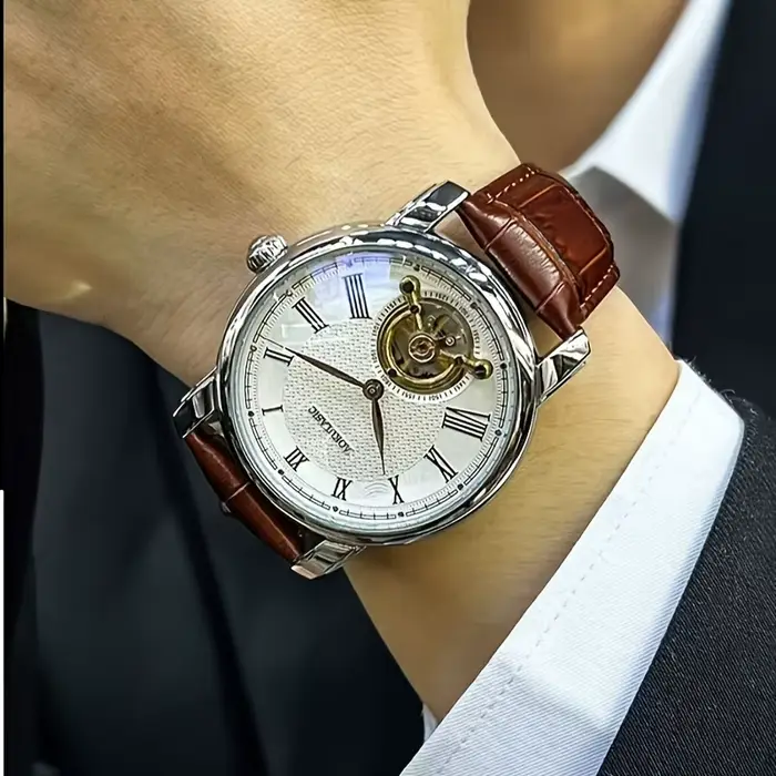 Montre mécanique automatique de luxe pour homme - Design squelette élégant