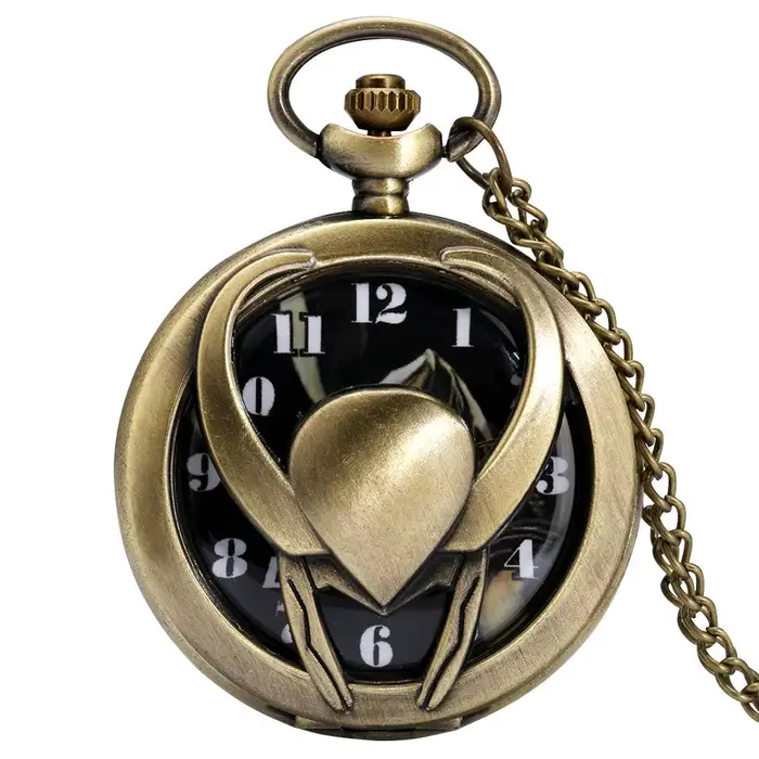 Montre de poche à Quartz Vintage pour hommes et femmes, avec couvercle creux, style Steampunk, Souve