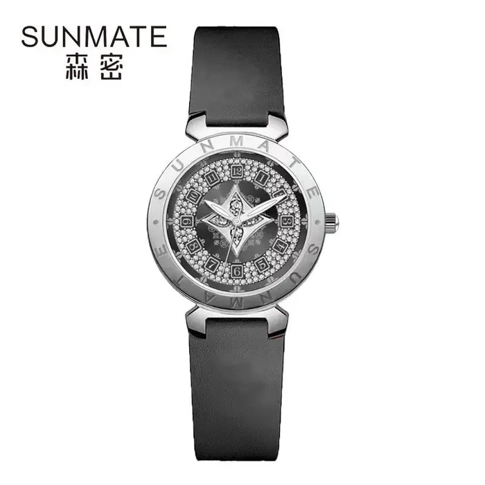 SUNMATE – montre à Quartz de luxe en Zircon pour femmes