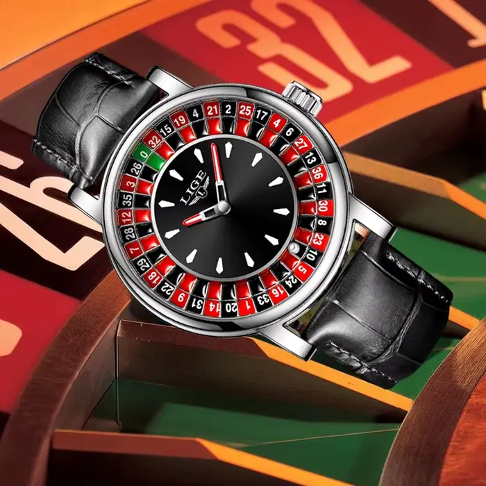 LIGE montres de luxe créatives hommes Roulette jeu cadran mode