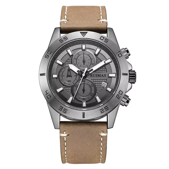 MEGIR & RUIMAS – montre à Quartz pour hommes, chronographe lumineux, mode de luxe, bracelet en cuir 