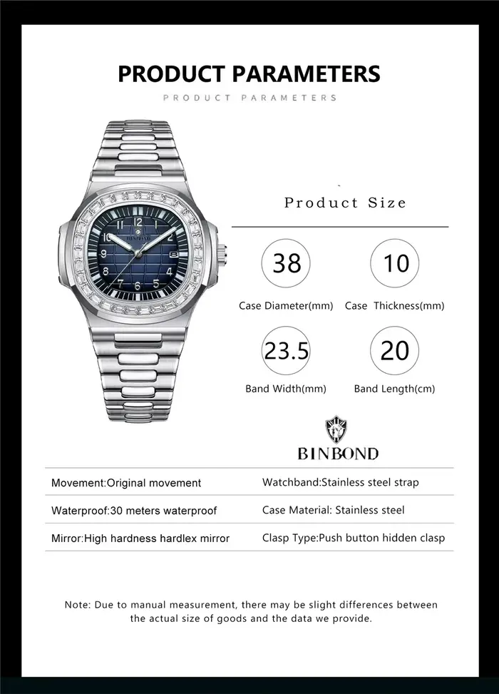 Montres-bracelets à Quartz de mode nouvelle montre en diamant étanche pour Homme montres automatiques hommes horloge