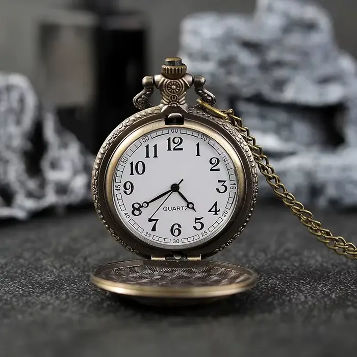 Meilleurs cadeaux montre de poche à Quartz en or de luxe Design poissons collier pendentif