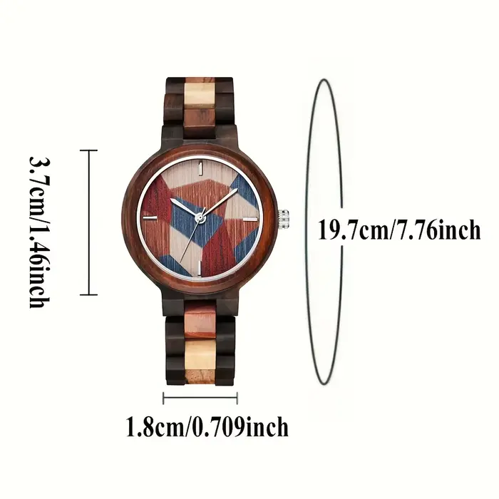 Montre créative personnalisée cadran multicolore bracelet bois pour hommes femmes occasions spéciales moderne unique