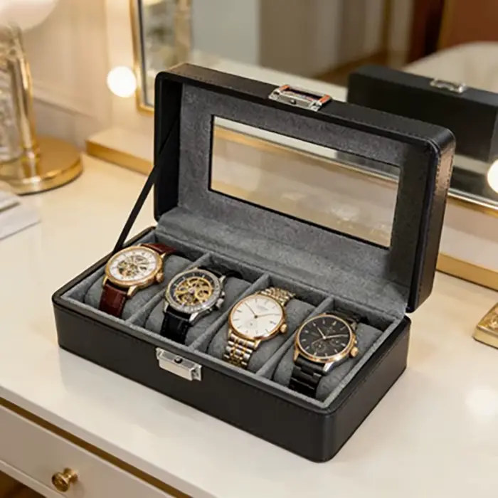 Boîte à montres à 4 compartiments