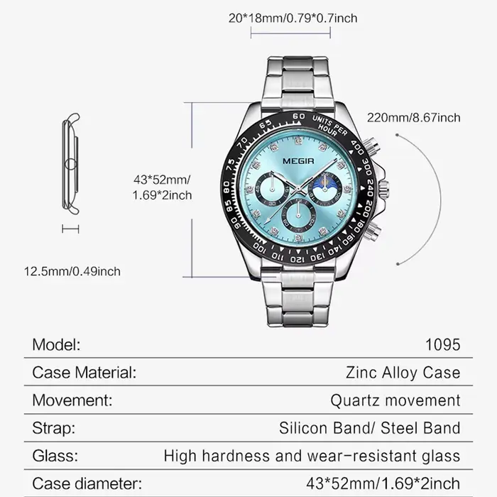 MEGIR Nouvelle montre de luxe pour hommes