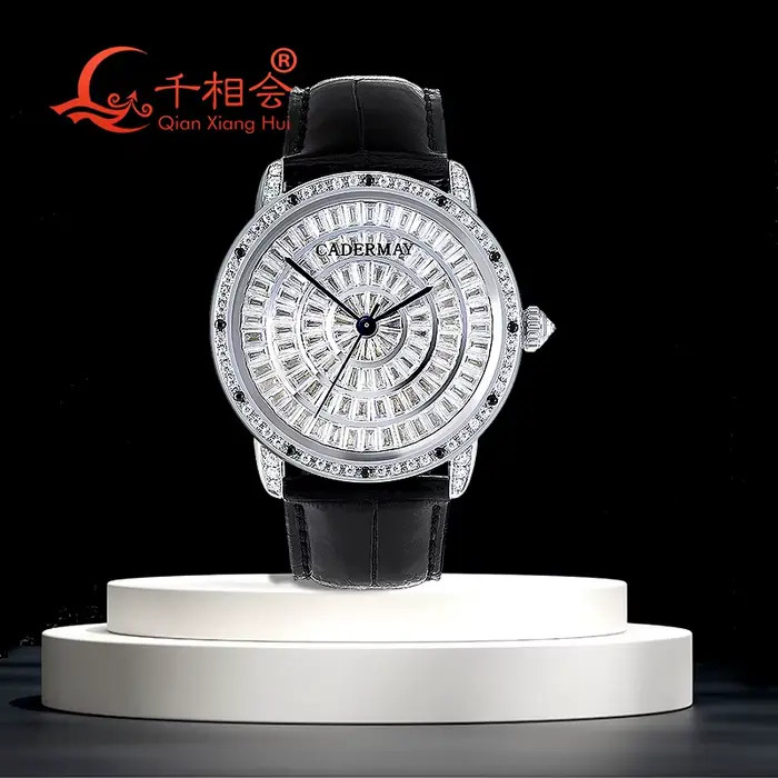 Montre-Bracelet Baguette Moissanite Complète pour Homme