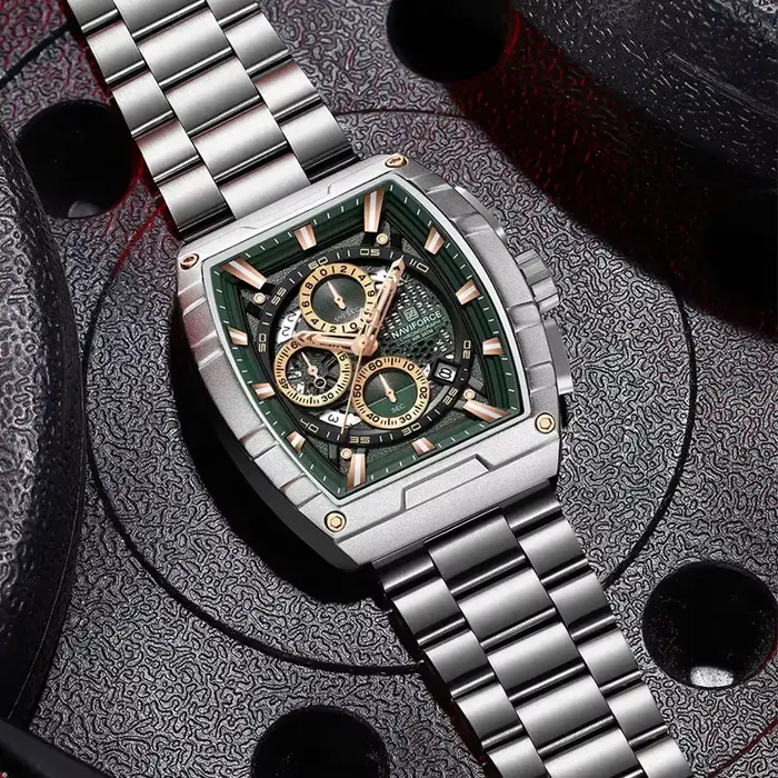 Montre-bracelet à quartz Tonneau pour homme