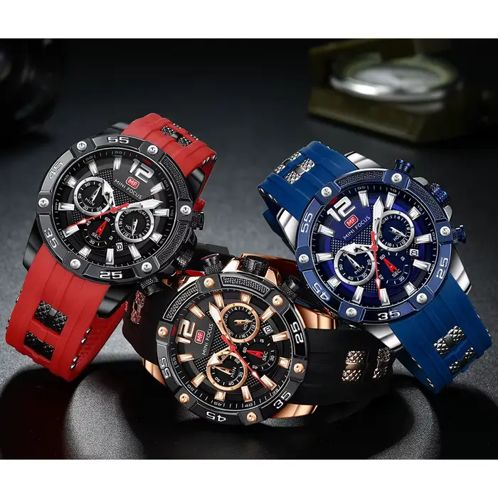 MINI FOCUS chronographe montre marque de luxe analogique Quartz Sport hommes montres