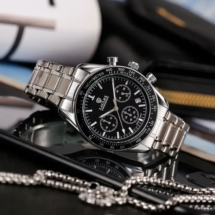 LAULEX – montre à quartz de luxe en acier inoxydable