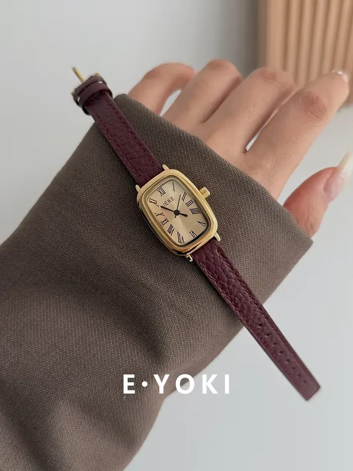 Montre à Quartz rétro pour femmes cadran romain lumière montre en cuir étanche de luxe pour filles R