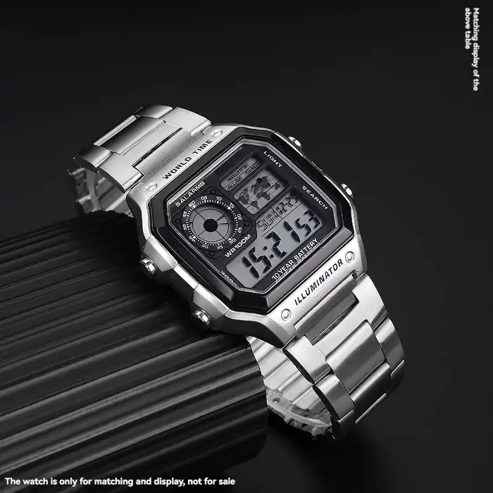 Bracelet de montre en acier de précision 18mm pour presse molle 1200 AE-1200 AE-1200WH/1300/1000/1500 Boîtier
