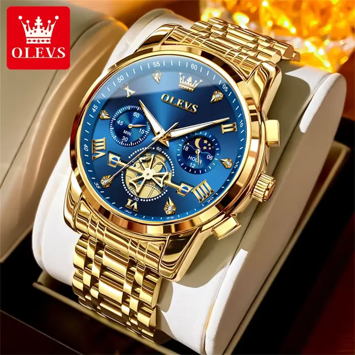 OLEVS – montre-bracelet classique multifonctionnelle pour hommes