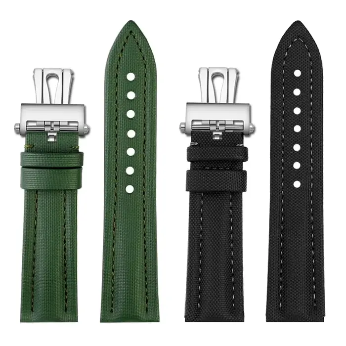 Bracelet de montre en nylon vert Aurora pour Blancpain Fifty Fathoms 50 Finds 5000 5100 5015 5200
