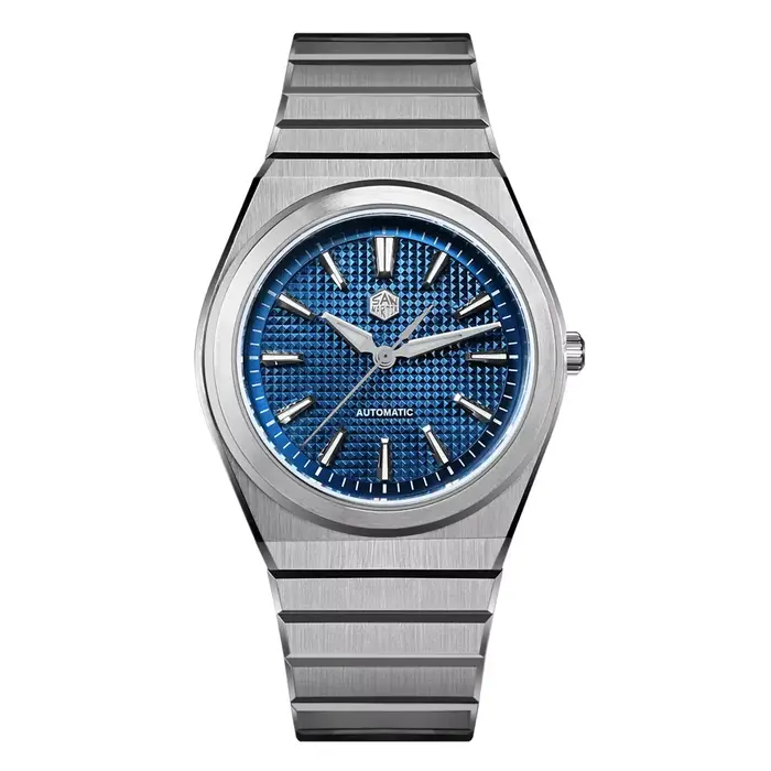 San Martin – montre de sport de luxe pour hommes, 39mm, cadran gaufré, bracelet intégré, Miyota 90S5