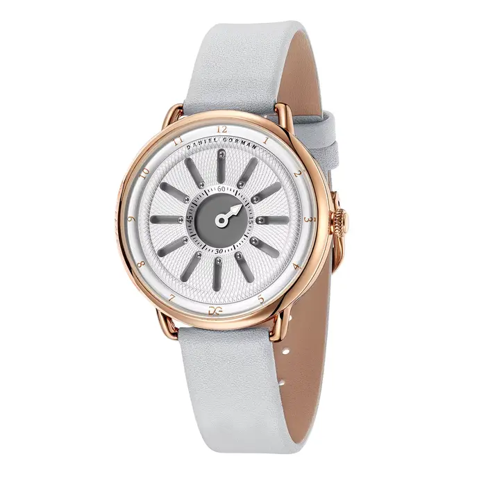 Montre analogique à billes magnétiques - Bracelet en cuir véritable et design de pointeur unique
