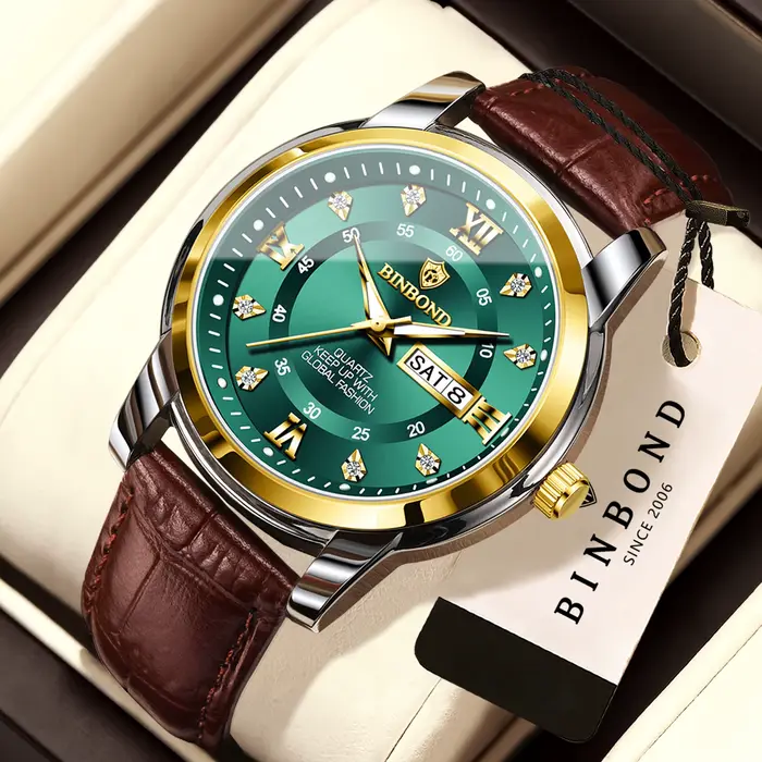 Montres-bracelets de luxe étanches BINBOND pour hommes