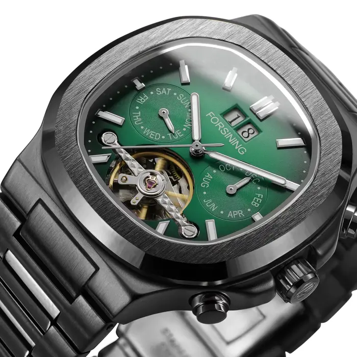 FORSINING – montre-bracelet de luxe pour hommes, multifonction, mouvement automatique, mécanique, en
