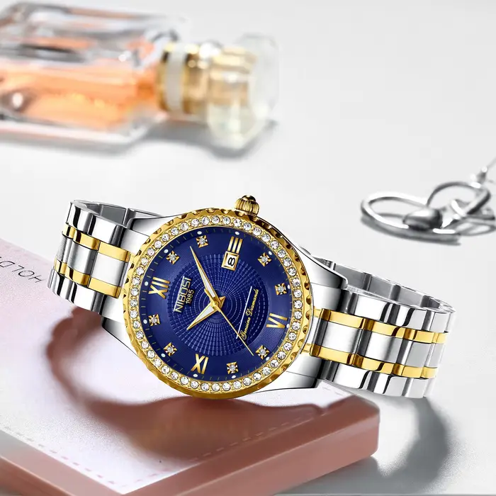 NIBOSI diamant montres pour femmes classique luxe or Rose analogique montre à Quartz mode étanche lumineux dames femme