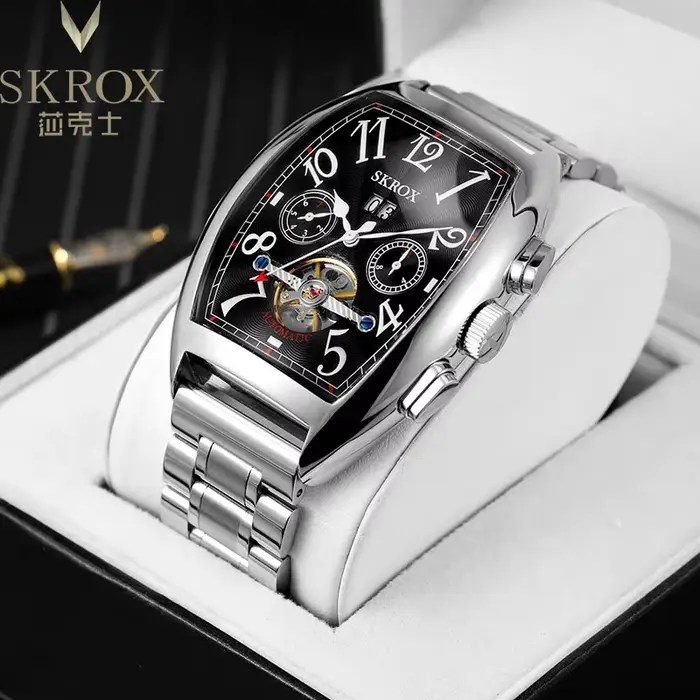 Original Tonneau Tourbillon mouvement automatique homme montre mécanique mâle montres Vintage marques de luxe horloge