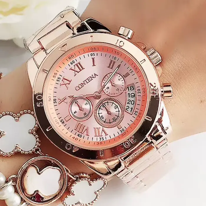 Nouvelle montre genève pour femmes montre à Quartz étanche classique marque de luxe dames montre bra