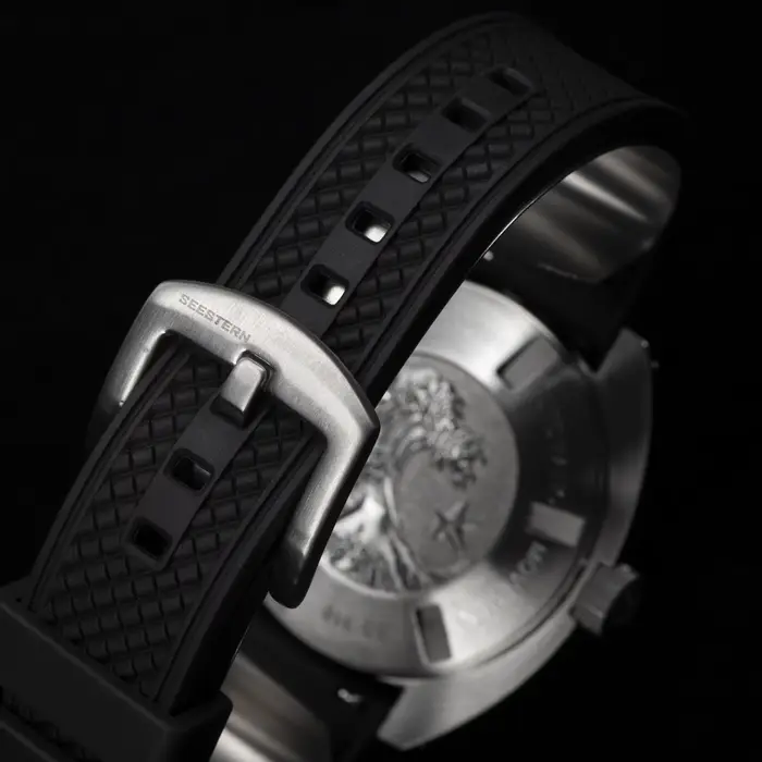 Montre SEESTERN SUB300T Argent Sportive Plongée Mécanique Bracelet Caoutchouc Occasions Spéciales Robuste Élégante