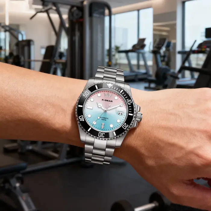 Montre mécanique automatique de luxe X-GEAR – Montre-bracelet sportive pour homme en acier inoxydable étanche