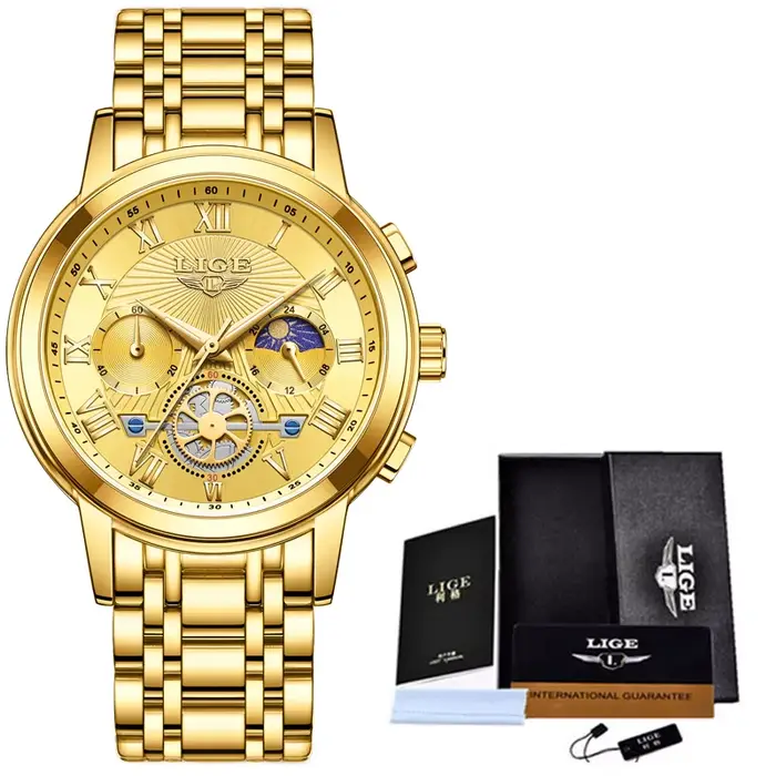 LIGE – montre de luxe pour femmes, Bracelet créatif en acier, mode dames, étanche, 2024