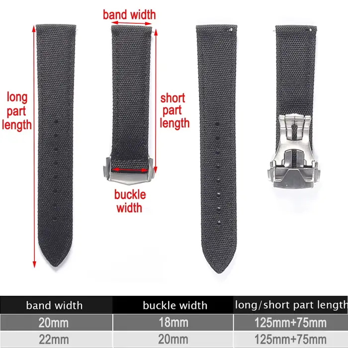Bracelet Deployant Sailcloth en Nylon Haute Densité Double Face Polyvalent Pour Femmes et Hommes Occasions Spéciales Robuste Et Sophistiqué