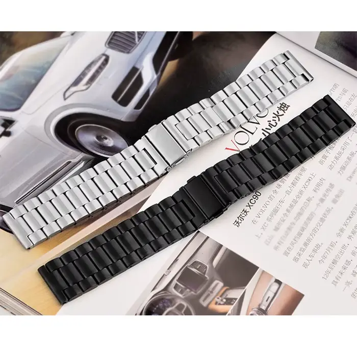 Bracelet de montre en acier inoxydable pour montre traditionnelle avec bouton à ressort largeur 16mm 18mm 20mm 22mm 24mm occasions spéciales