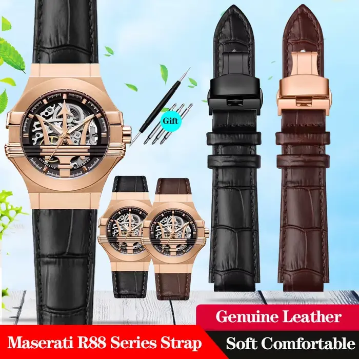 Bracelet de montre Trident en cuir véritable pour hommes et femmes occasions spéciales sport élégance robustesse