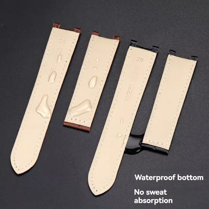 Bracelets de montre en cuir de vache pour hommes et chaînes