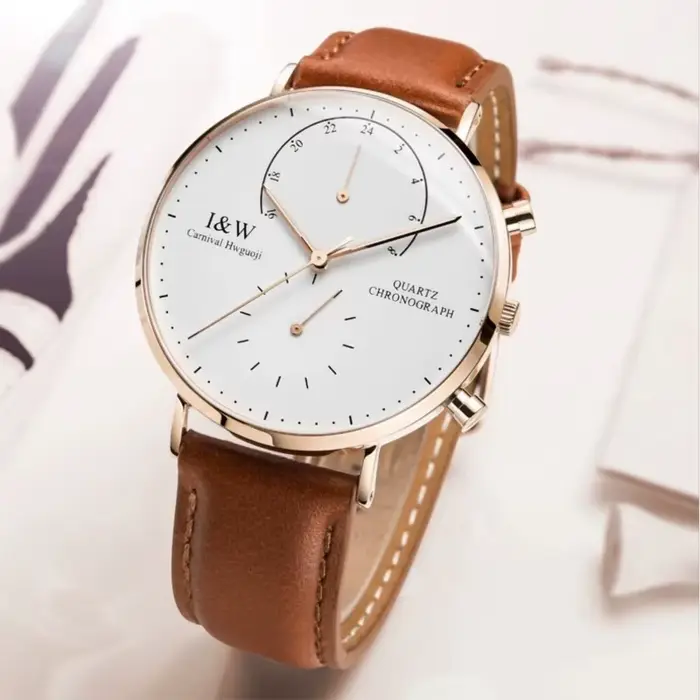 Carnaval marque montres de luxe pour homme mode étanche or Rose argent horloge militaire hommes