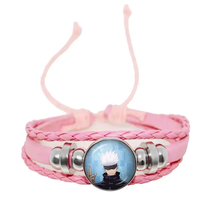 Bracelet en cuir avec dôme en verre décoratif pour femmes et hommes