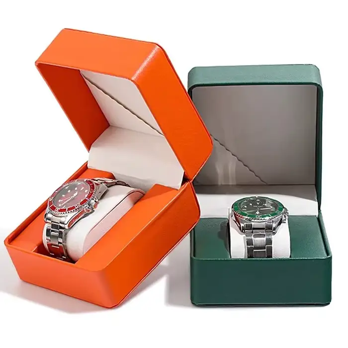 Boîte de rangement pour montres en simili cuir élégante pour protection et présentation à domicile ou en centre commercial pour homme et femme