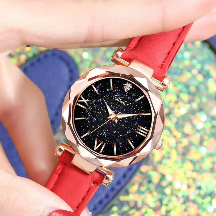Montre pour femme avec strass lumineux